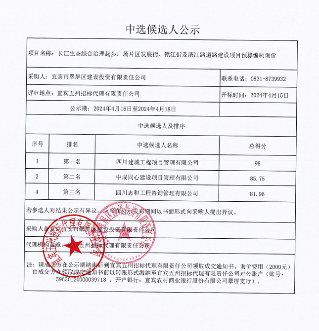 長江生態(tài)綜合治理起步廣場片區(qū)發(fā)展街、鎖江街及濱江路道路建設(shè)項目預(yù)算編制詢價結(jié)果公示.png