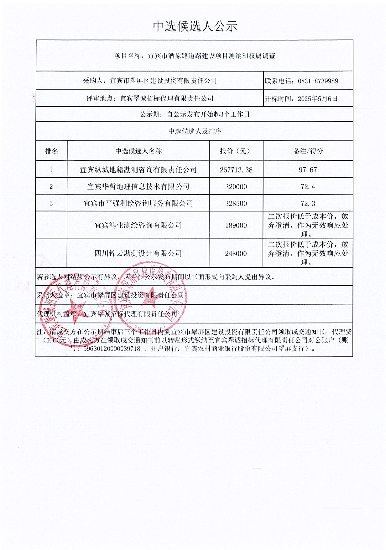 五新-119 宜賓市酒象路道路建設(shè)項目測繪和權(quán)屬調(diào)查中選候選人結(jié)果公示.png